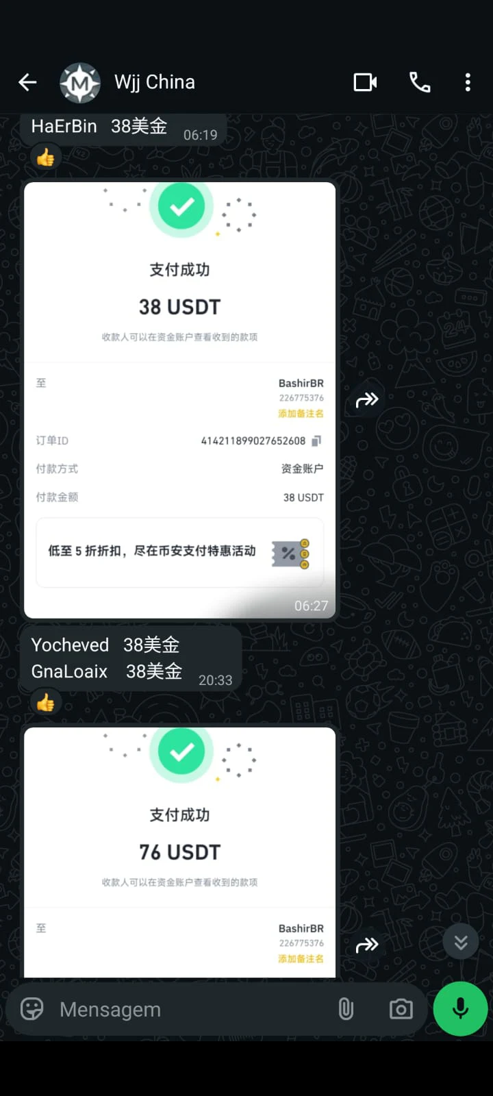 Depoimento de Grupo Chinês
